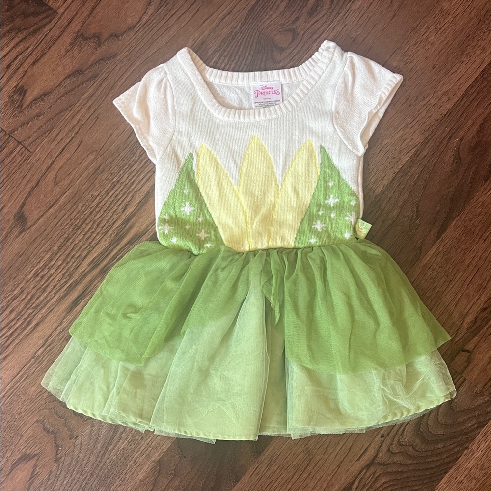 Disney Green and White Princess Tiana Costume Dress